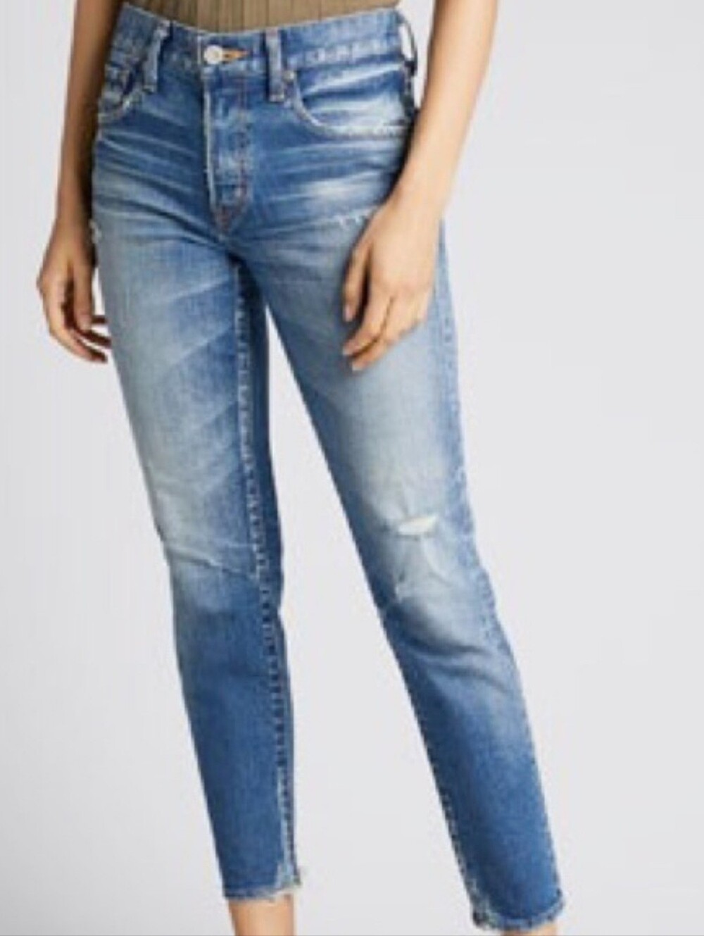 Moussy Vintage Velma Distressed Blue Denim Jeans Size 25